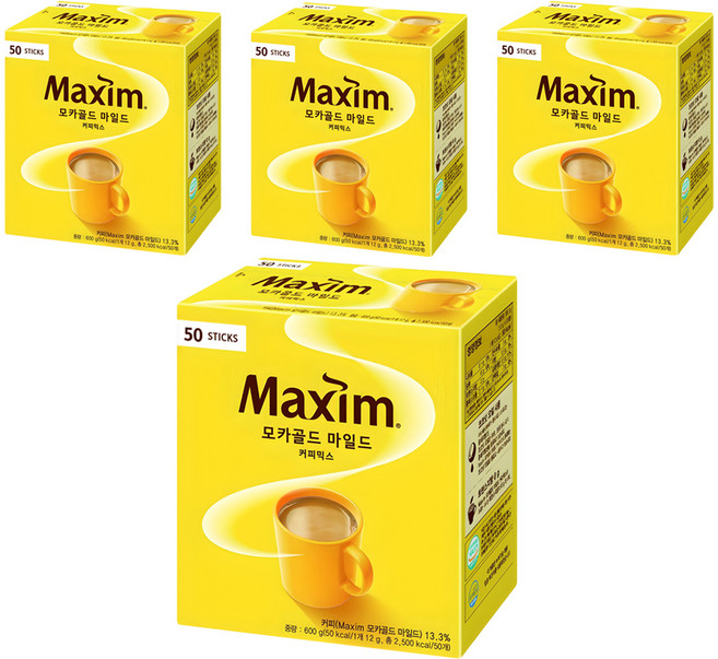 맥심 모카골드 마일드 커피믹스, 12g, 50개입, 4개