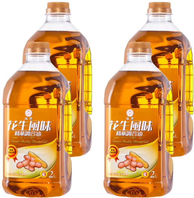 福壽實業 花生風味精華調合油 煎煮炒炸皆宜, 2L, 4桶