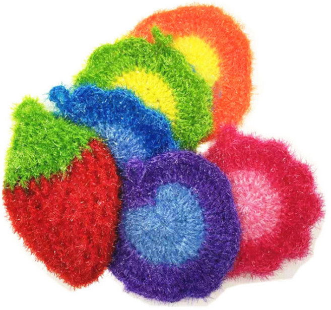 리빙창고 아크릴 수세미 6종 세트 랜덤발송, 1개