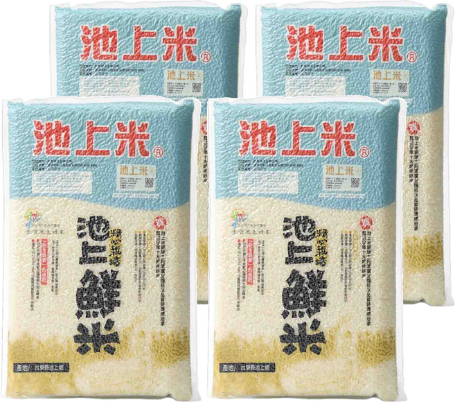 池上多力米 池上鮮米, CNS一等, 2.5kg, 4包