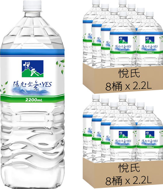 悅氏 天然水, 2200ml, 16桶