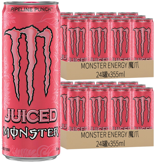 MONSTER ENERGY 魔爪 管浪潘趣碳酸能量飲料, 355ml, 48罐