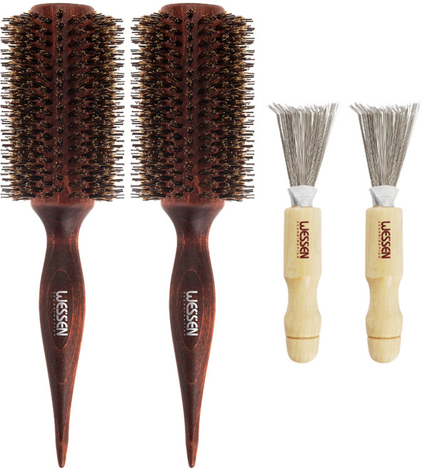 웨신 점보 드라이 롤브러쉬 8호 + 브러쉬클리너, 브라운,혼합색상, 2개