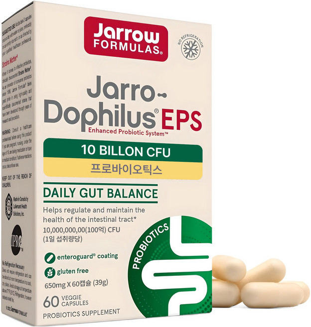 Jarrow FORMULAS 賈羅公式 Jarrow Dophilus EPS 100億 CFU 素食膠囊, 1個, 60錠