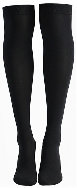 DONATI SOCKS 女款 雙色高爾夫過膝長襪, 黑色, 1雙
