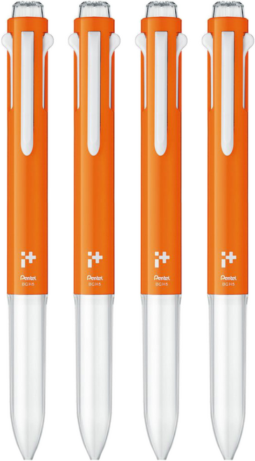 Pentel 飛龍文具 i+五色筆 BGH5-F, 杏橙色, 4支