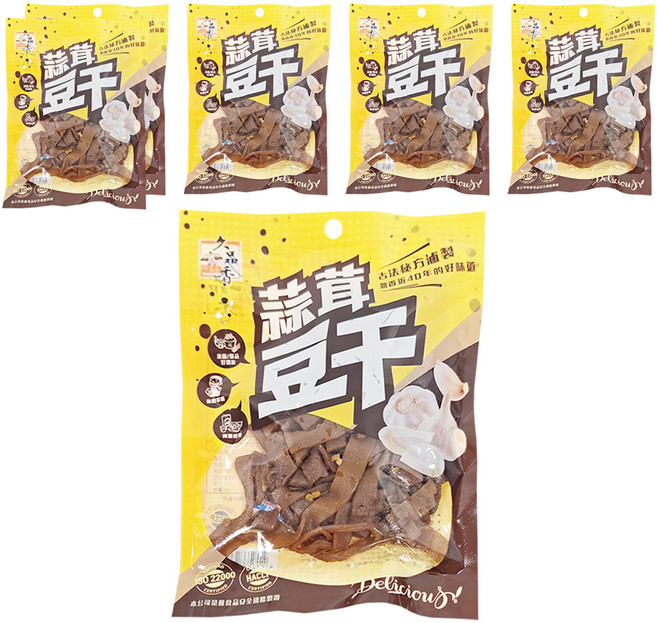 久品香 蒜茸豆干 黃色, 120g, 6包