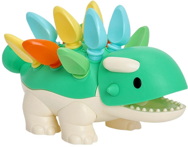 캐스비 튼튼 소근육 공룡 스파이크 모양맞추기, 혼합색상, 1개