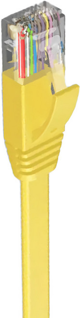 POLYWELL 寶利威爾 CAT6扁線高速網路線 RJ45 福祿克認證 PW15-W59-A308, 10m, 黃色, 1條