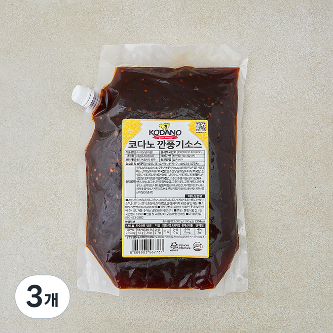 코다노 깐풍기소스, 2kg, 3개