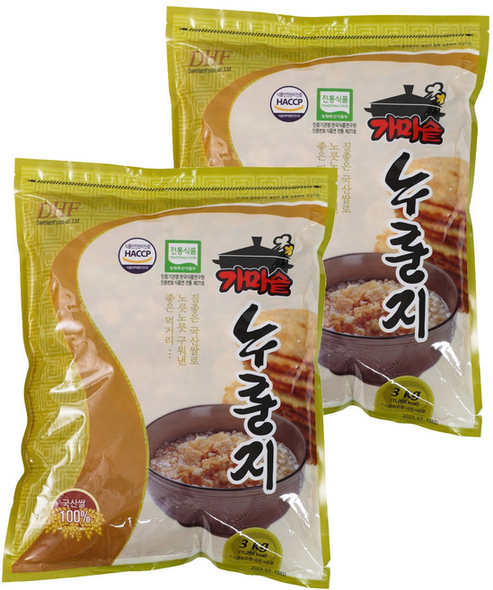 오쌀미 가마솥 누룽지, 3kg, 2개