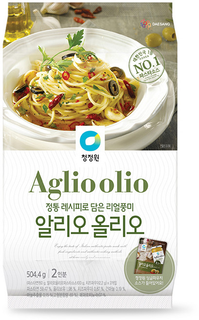 청정원 알리오 올리오 오일파스타, 504.4g, 1개