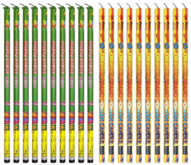 팡파레 막대 불꽃놀이 폭죽 로망캔들 10p + 오렌지빵 10p 세트, 1세트