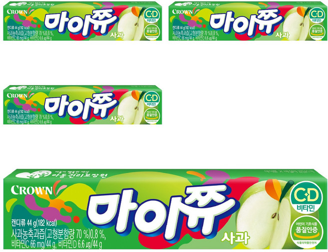 크라운 마이쮸 사과, 4개, 44g