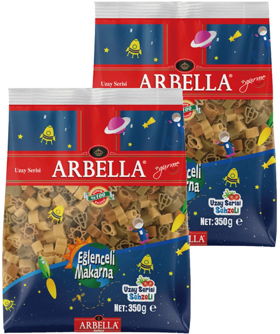 ARBELLA 阿貝拉 太空造型三色麵, 350g, 2包
