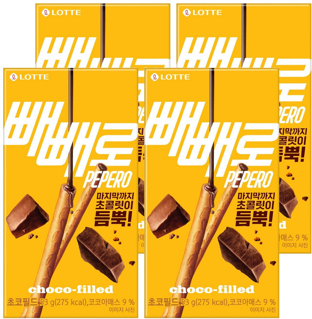 빼빼로 초코필드, 53g, 4개