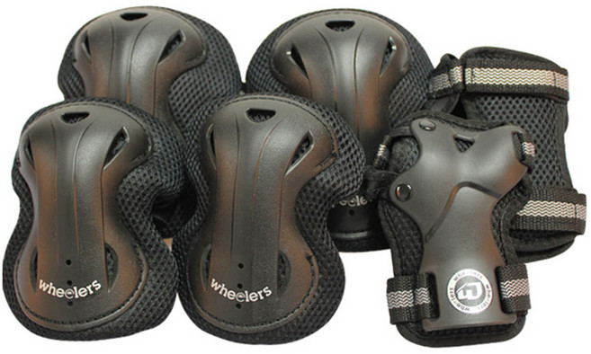 휠러스 아동용 보호대 세트, 블랙, 1세트