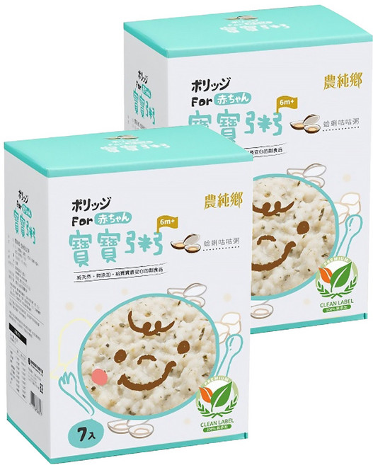 農純鄉 蛤蜊咕咕粥 6個月以上 7包, 1.05kg, 2盒