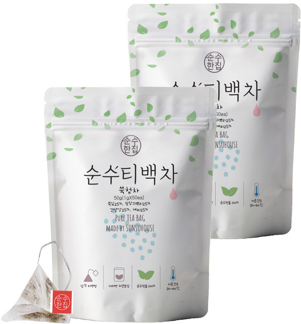 순수한집 쑥혈차 쑥청차 삼각티백, 1g, 50개입, 2개