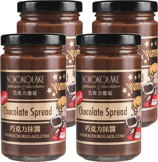 SCHOKOLAKE 巧克力雲莊 巧克力抹醬, 250g, 4罐
