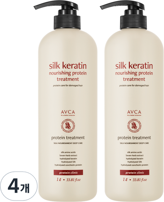 아브카 실크 케라틴 너리싱 단백질 트리트먼트, 1L, 4개