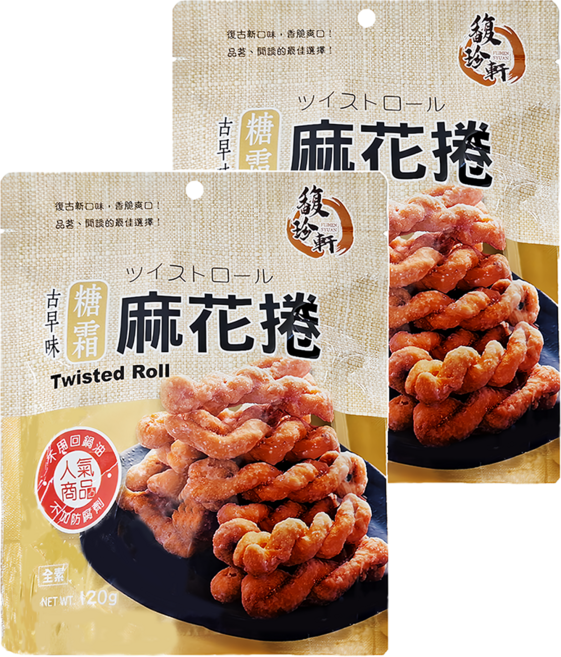 馥珍軒 糖霜麻花捲, 110g, 2包
