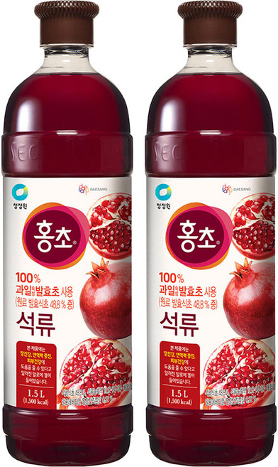 홍초 100% 자연발효초 사용 석류, 1.5L, 2개