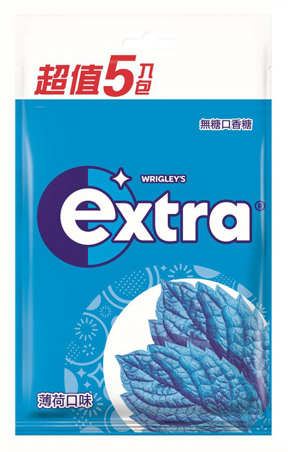 Extra 益齒達 潔淨無糖口香糖 薄荷口味, 140g, 1袋