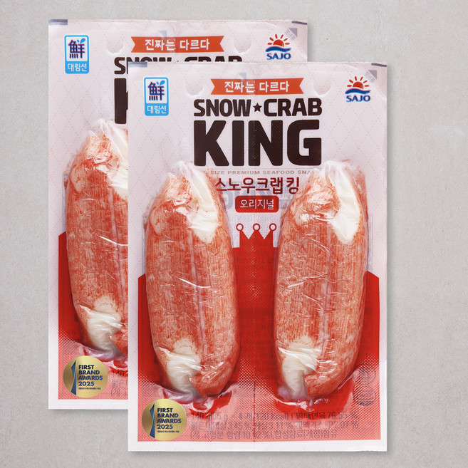 대림선 스노우 크랩킹 오리지널맛, 140g, 2개