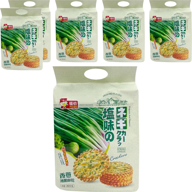日日旺 福伯 香蔥薄脆餅乾, 260g, 6包