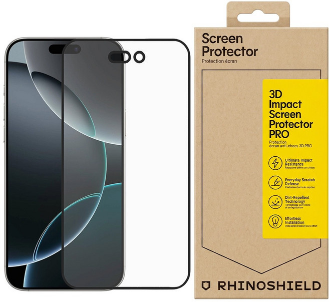 RHINOSHIELD 犀牛盾 壯撞貼 PRO 智慧型手機 螢幕保護貼 iPhone 17 Pro Max/iPhone 16 Pro Max 霧面 防指紋 黑框 1個