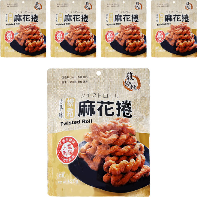 馥珍軒 糖霜麻花捲, 110g, 5包