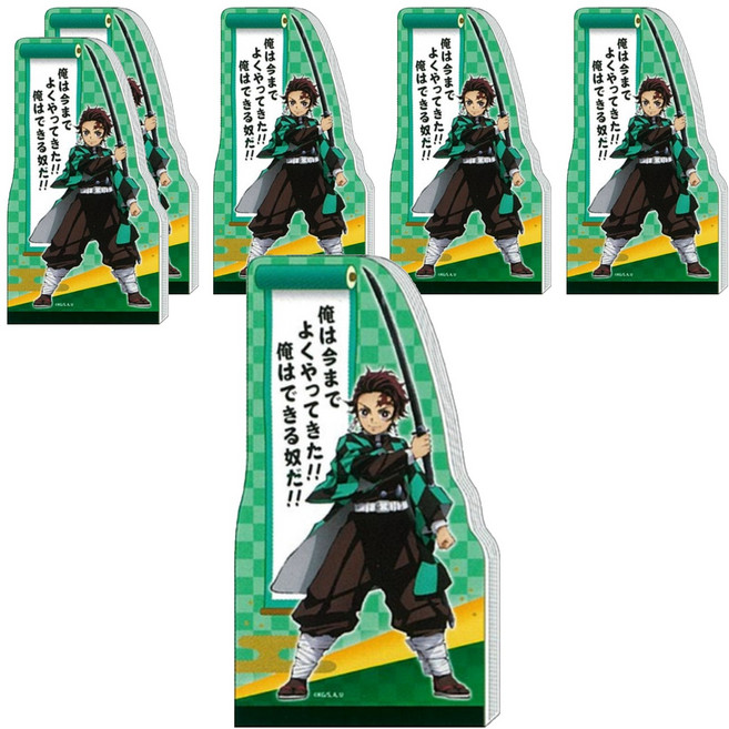 sun-star 日本進口 鬼滅之刃 A6造型便利貼, 炭治郎, 1入, 6個