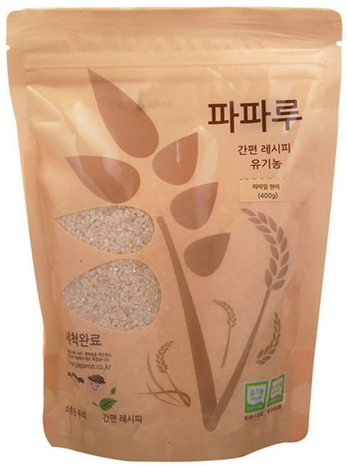 파파루 간편레시피 유기농 쌀가루 현미 굵은입자 이유식 후기, 400g, 1개