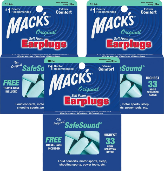 MACK'S 美國 泡棉耳塞 湖藍色, 3組, 10副