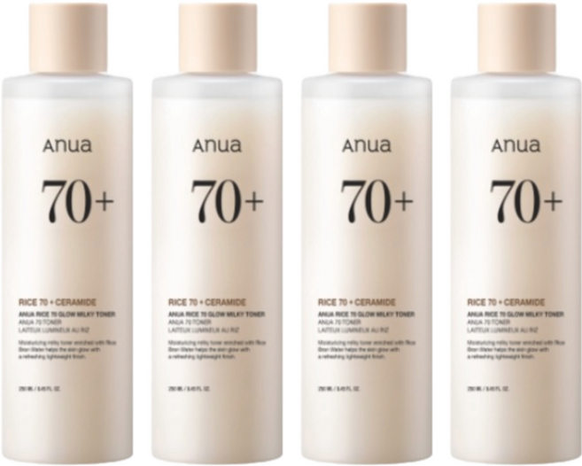Anua 70米萃亮白化妝水, 4瓶, 250ml