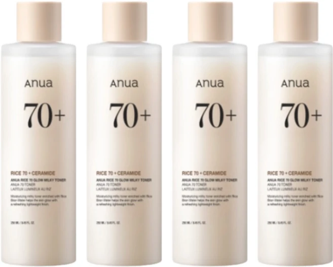 아누아 라이스 70 글로우 밀키 토너, 250ml, 4개 - 쿠팡