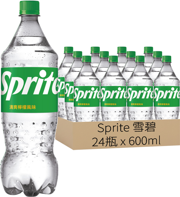 Sprite 雪碧 清爽檸檬風味, 600ml, 24瓶