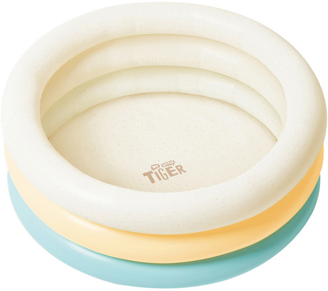 마이리틀타이거 유아 풀장 + 파우치 + 보수용 투명 스티커 세트, Marble + Butter + Light blue(풀장), 1세트