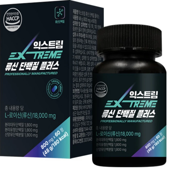익스트림 류신 단백질 플러스 48g, 1개, 60정 - 쿠팡