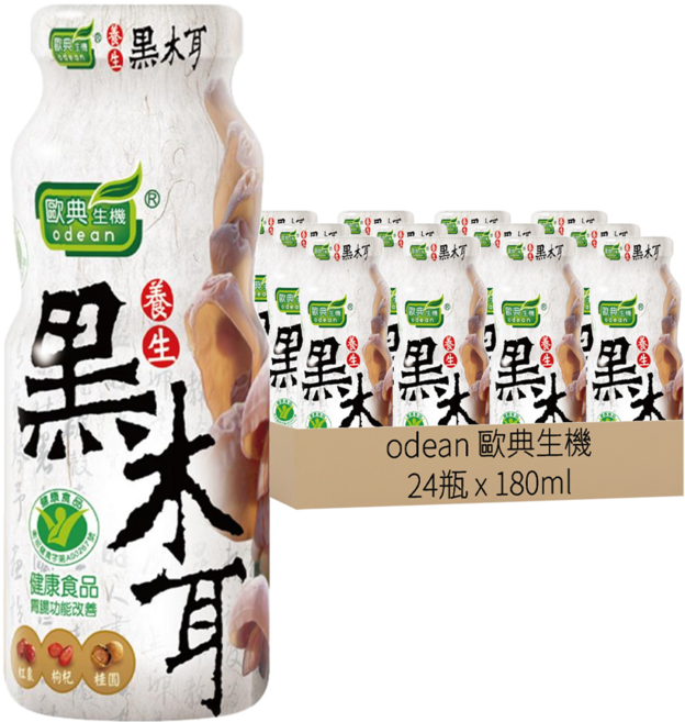 odean 歐典生機 養生黑木耳, 180ml, 24瓶