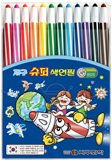 지구화학 슈퍼 샤프식 색연필, 12색, 1개