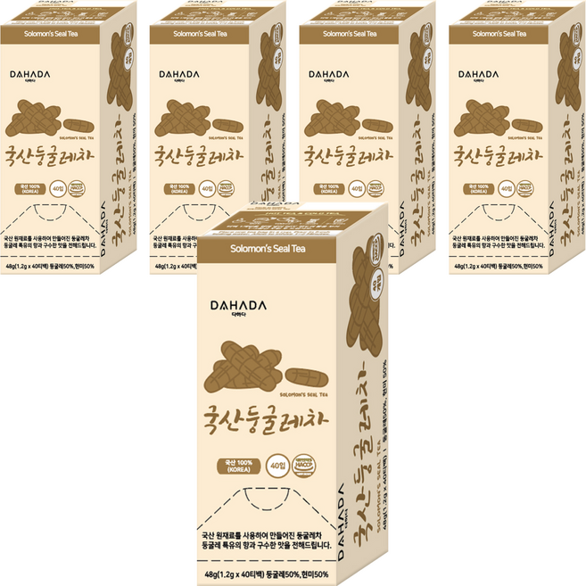 다하다 국산 둥굴레차, 1.2g, 40개입, 5개