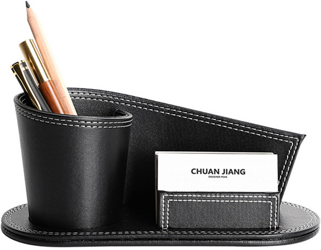 웅컴퍼니 데스크용 롤 펜홀더 명함꽂이, 블랙, 1개