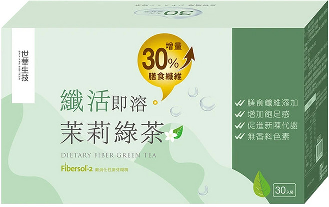 世華生技 纖活茉莉綠茶, 6.5g, 1盒, 30包