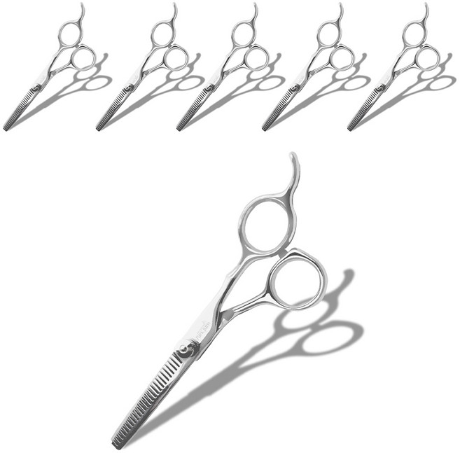 박준뷰티랩 프리미엄 홈케어 틴닝 미용가위, 6개