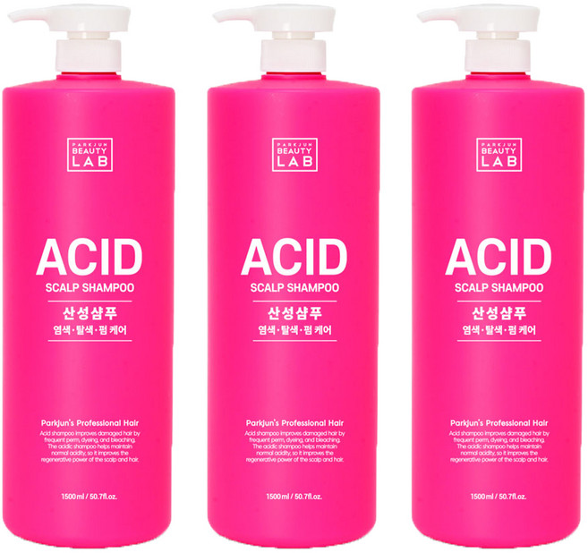 PARKJUN BEAUTY LAB 弱酸性頭皮護理洗髮精, 1500毫升, 3個