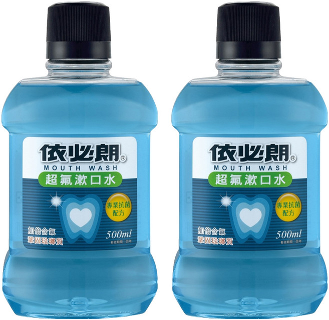 依必朗 超氟漱口水 2瓶, 1L, 1組