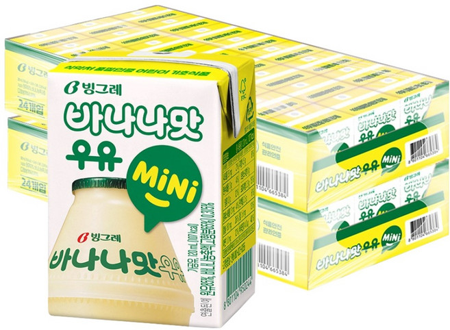 Binggrae 迷你香蕉牛奶, 120ml, 48入