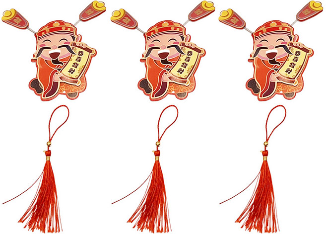立體磁吸冰箱貼 財神爺, 恭喜發財 紅色